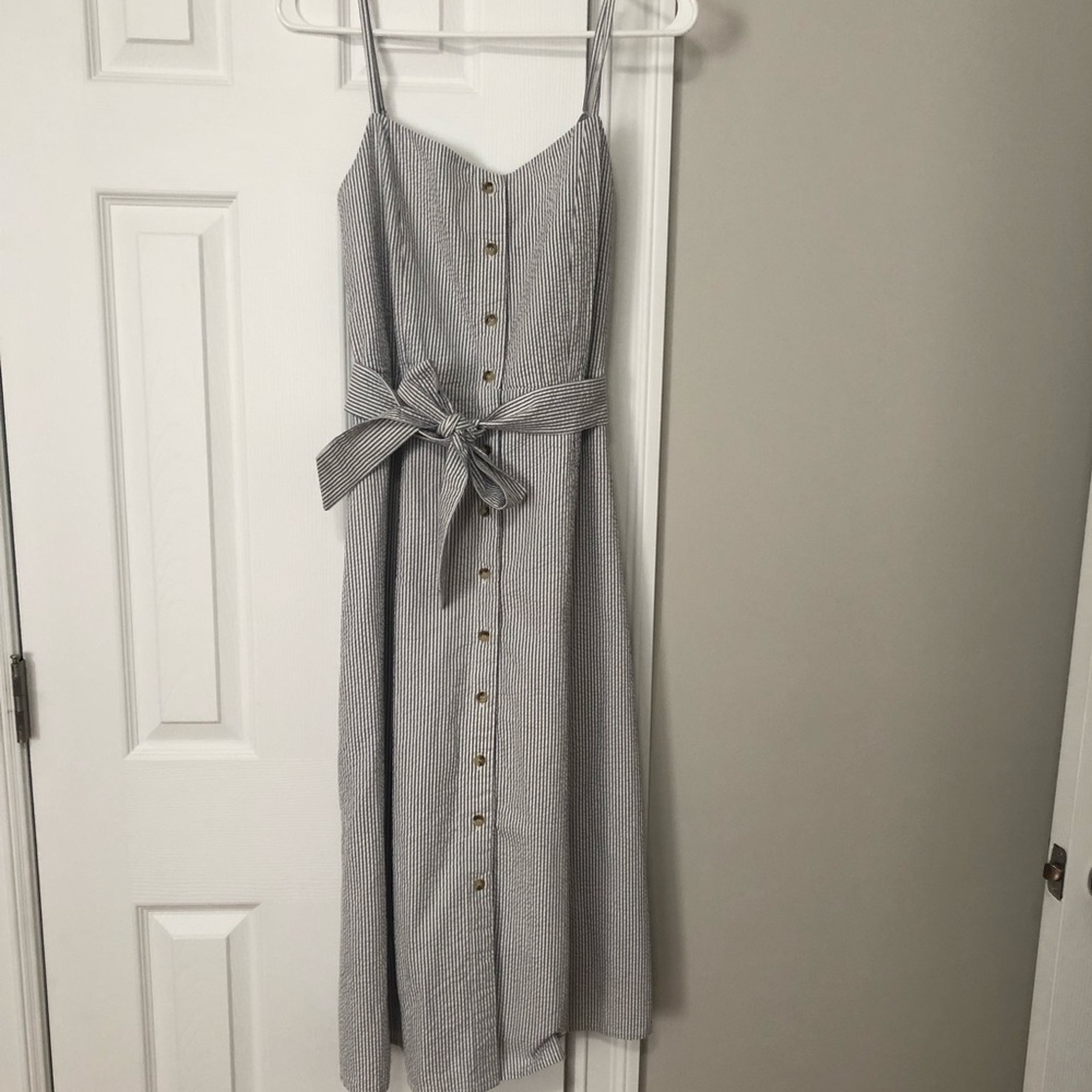 Madison Mathews Seersucker Dress